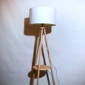 American-style solid wood three-legged floor lamp