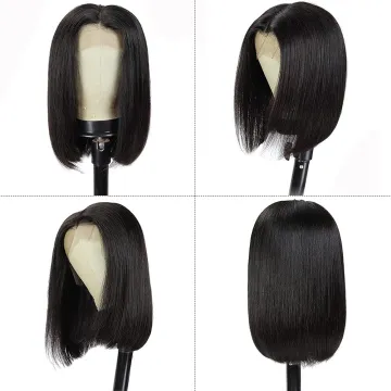 150% Density Brazilian Virgin Human Hair Straight Short Bob Wigs Straight Human Hair Wigs for Black Women 13x4 Lace Front Wigs