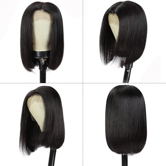 150% Density Brazilian Virgin Human Hair Straight Short Bob Wigs Straight Human Hair Wigs for Black Women 13x4 Lace Front Wigs