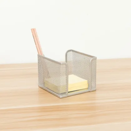 Open notepad box metal grid office stationery storage