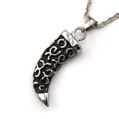 Casting black animal tooth pendant by vintage