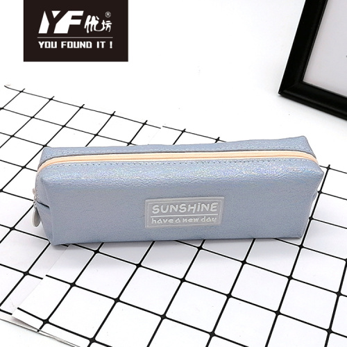 Pu Leather Pencil Case Custom letters printing simple fashion pu pencil case Manufactory