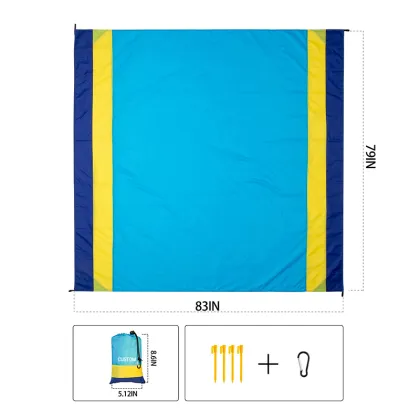 2023 Ultralight Parachute Ripstop Nylon Fabric Pocket Beach Blanket - Waterproof and Portable Beach Blanket