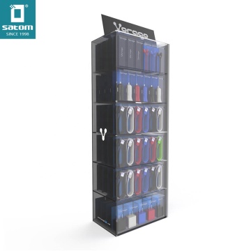Satom Factory Wholesale: Mobile Phone Accessories Display Store - USB Cables, Travel Adapters, Earbuds, Acrylic Display Stands