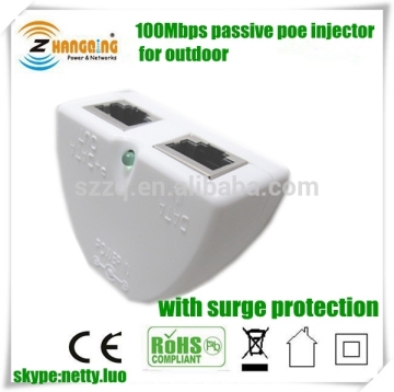 white one port passive poe injector for outdoor ZCPOEO-002