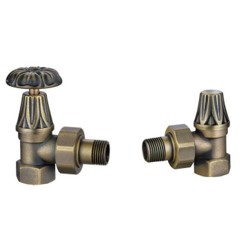 Factory Supplied Solid Brass Retro Antique Surface Angle Valves for Cast Iron Radiators