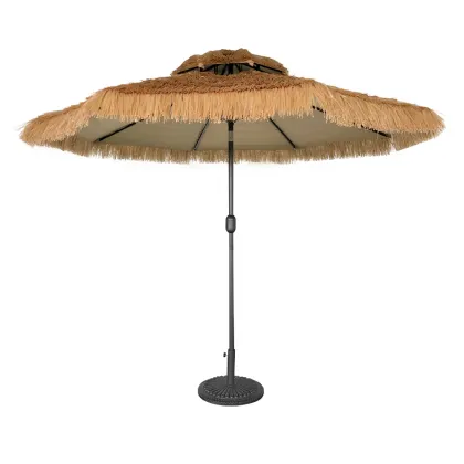Elegant Fringed Beach Umbrella for Tropical Settings