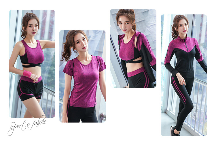 Ladies Yoga Wear 5pcs Full Sets Sports Sportswear
