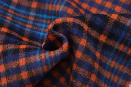 double-faced check fleece woolen coat fabric