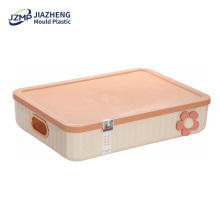 Ribbed Container Plastic Storage Box with Lid & Handle