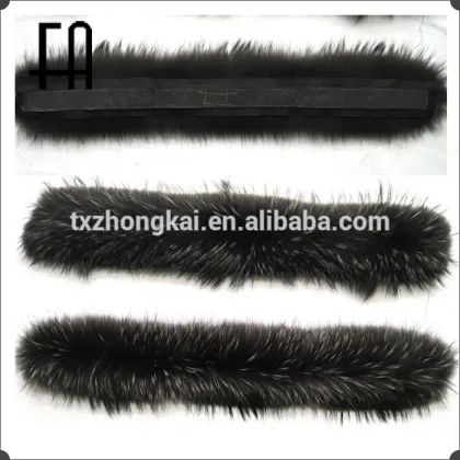 Factory direct wholesale price real raccoon fur trim/raccoon fur stripe/raccoon stripe