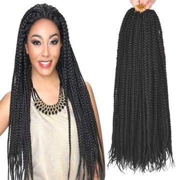 Box Twist Crochet Hair Attachment Box Braiding Solid And Ombre Two Three Color Synthetic Fiber 22 Inch Black Brown Pink