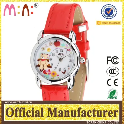 Factory wholesale high quality 3D lovely bear water resistance rolling case boy london watch
