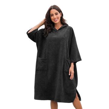 quick-dry cotton beach swim changing hooded poncho towel