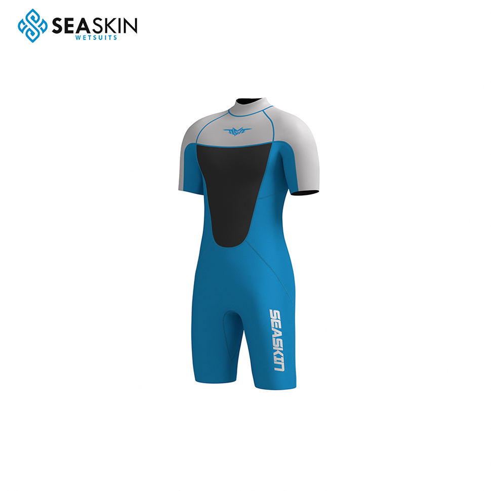 Seaskin 3mm Neoprene Men Traje De Neopreno Short Sleeve Back Zipper Diving Wetsuit