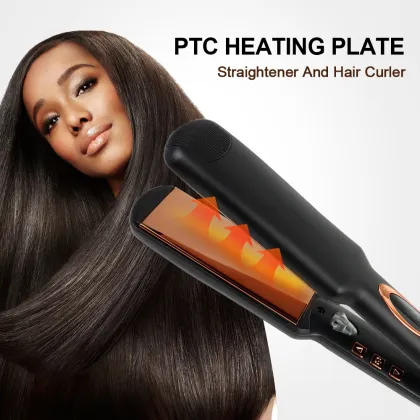 Infrared Professional Ionic Technology LCD Display Salon Wide Plate Hair Straightener