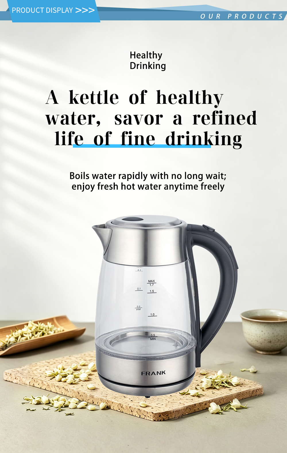 digital glass kettleFK-1719 1