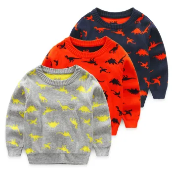 Autumn Winter Kids' Knitwear: Girls' Sweater Coats and Boys' Cotton Wool Tops