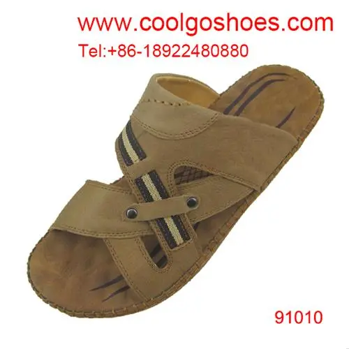 men fashion leather hot selling slippers