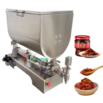Quantitative Kolbenpumpe ohne Drip Tomate Ingwer Knoblauchfruchtsauce-Füllmaschine mit Mischfunktion