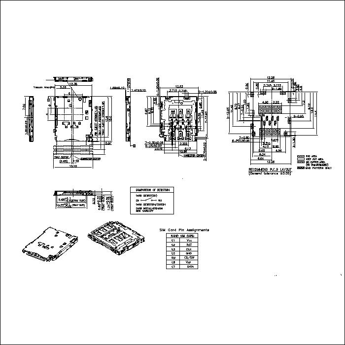 NANO Series SIM Card 1.50mm Height Connector ATK-NSIM150A005