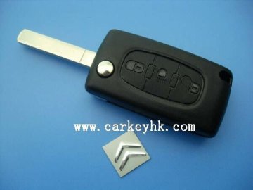 Citroen flip remote key 3 button with light button ID46 chip 433mhz