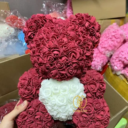 40cm Rose Bear Heart Teddy Bear - Valentine's Day Gift