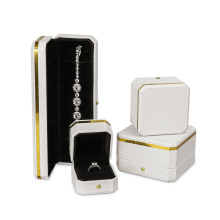Gold Clasp Octagonal Jewelry Box in PU Leather