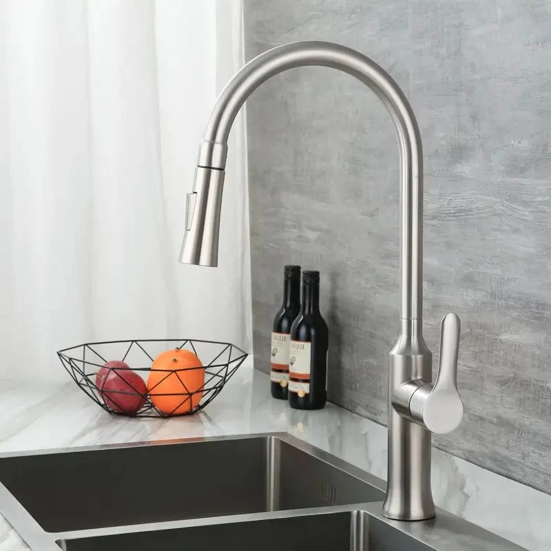 Zb6156 Wholesale Modern Light Luxury Stainless Steel Kitchen Faucet3