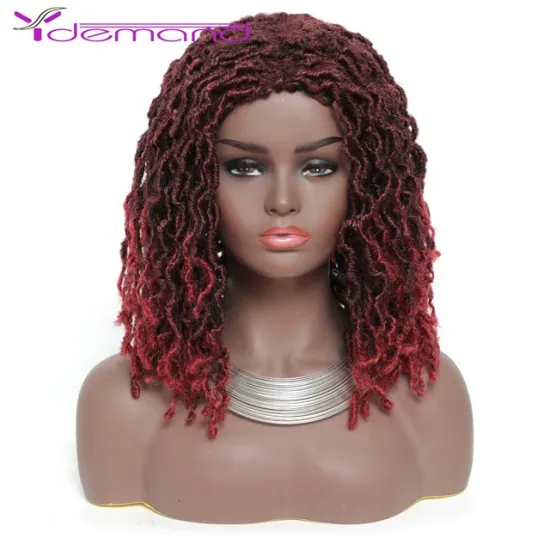 Wholesale Faux Gypsy Locs Dreadlock Ombre Curly Twist Braiding Hair Wig Synthetic Hair Cheap For Black Women Y Demand