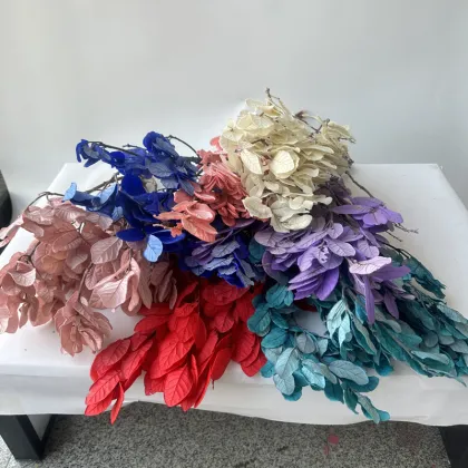 Preserved Ruscus Golden Leaves - Perfect for Wedding and Christmas Decorations