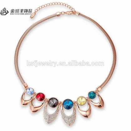 2015 Beautiful CZ Crystal Necklace Jewelry/Crystal Statement Necklace