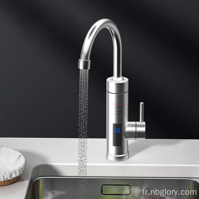 Robinets d'eau électrique chauds et froids en acier inoxydable avec affichage numérique pour la cuisine pour les chauffe-eau instantanés électriques d'hiver