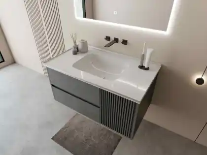 Modern Stainless Steel Bathroom Vanity Cabinet