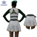 Custom white and green cheer uniforms