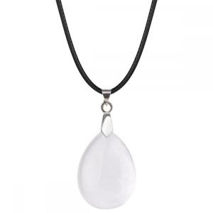 Crystal 25x35mm Teardrop Pendant Necklace women Men