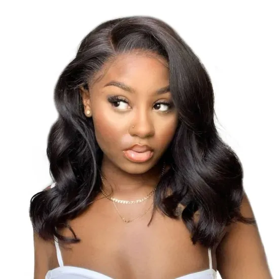2020 New Arrival ISEE HAIR Short Brazilian 360 Body Wave Wavy Full Lace Bob Human Hair Curly Lace Front Wig Bob