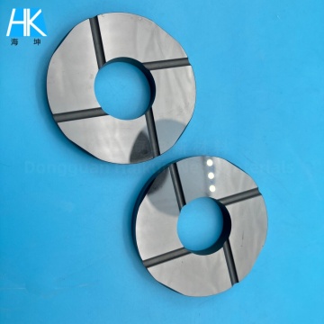 Cakera Seramik Silikon Karbida Tahan Kakisan Gasket SSiC Suhu Tinggi Plat Galas Teras Beralur