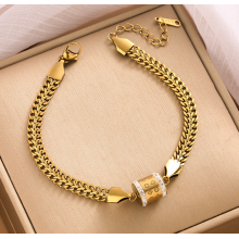 Titanium steel fiber slim waist style chain bracelet