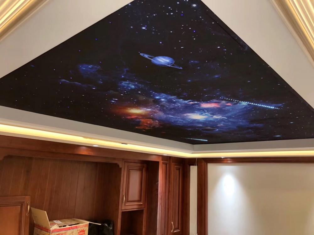 Colorful Fabric Painted Starry Sky Ceiling