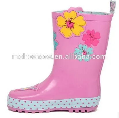 2015 Children Rubber Rain Boot with flower