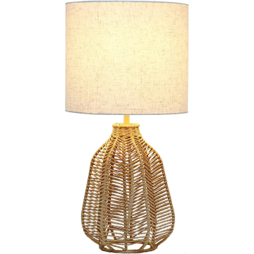 Chinese Vintage Minimalist Rattan LED Table Lamp