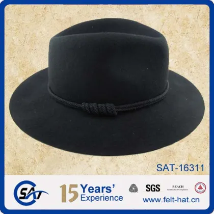 New dome Rolled Pure Wool Large Rims Side Winter women fedora hat Fashion Stetson Hats Fedora