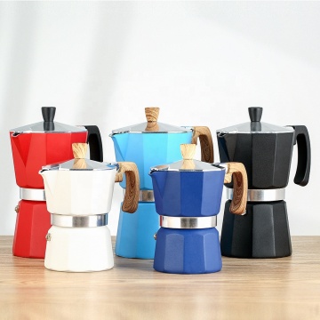 Matt Finish Aluminum Stovetop Espresso Maker Moka Pot - 3/6 Cup Espresso Cup