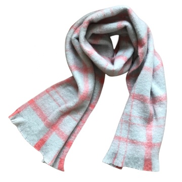 Women's Knitted Super Soft Warm Check Scarf for Winter