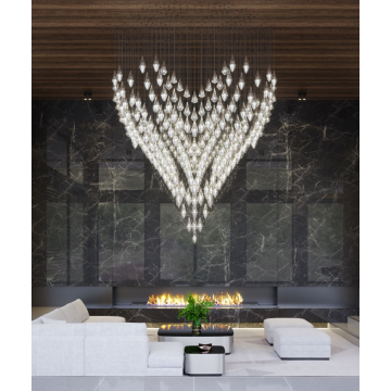 Modern luxury big custom hall crystal led chandeliers