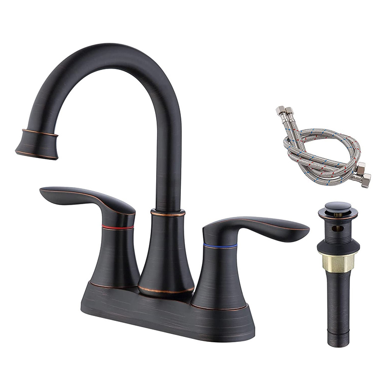 Grifo de baño de baño de bronce frotado con aceite grifo negro del fregadero