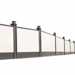 Prefabricated fence construction fence with steel plate