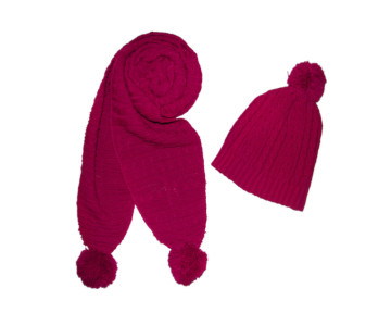 Hot Sale Cute Design Knitted Hat Scarf Set