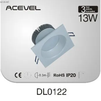 High CRI and high Lumen LED down light, square frame, 13w